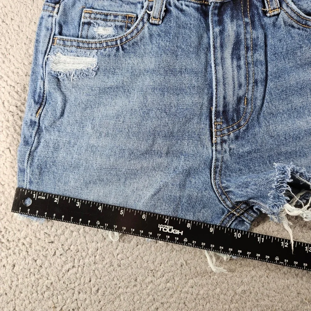 Bridge by Gly Jean Shorts‎ Wonmens 24 Blue Mom Fit Distressed Denim Boho Beach